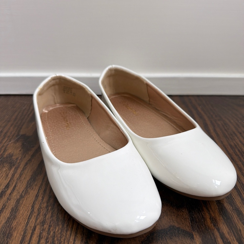 Dream Pairs White Patent Kids Ballet Flats